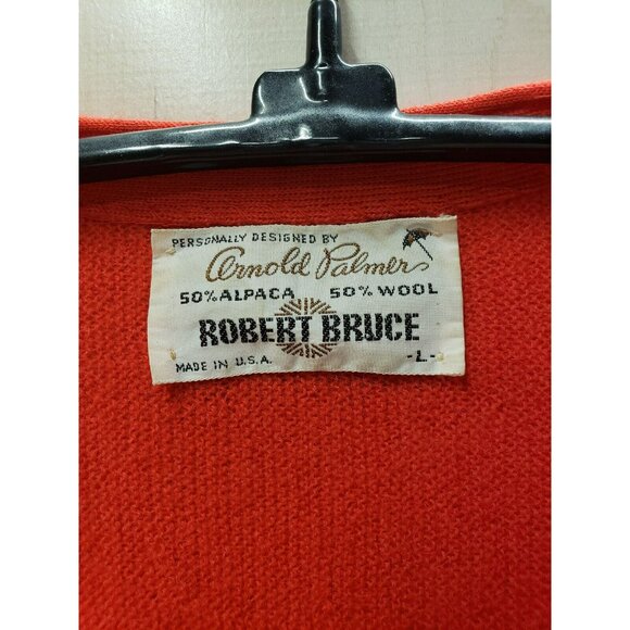 Vintage Wool & Alpaca Cardigan Sweater L, Arnold Palmer Robert Bruce, Red, Large - Picture 3 of 6